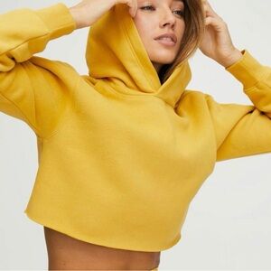 Aritzia TNA Gold Perfect Cropped Hoodie